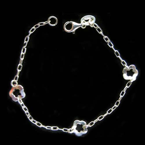 Imagen pulseras plata flor